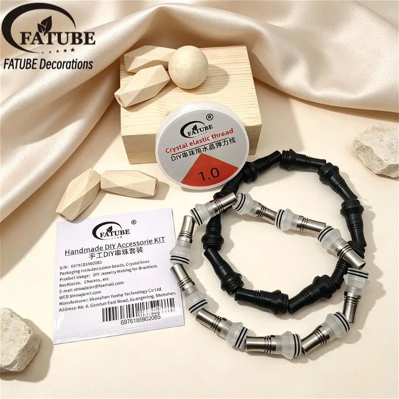 FATUBE Metal Plastic Spacer Beads Kit Loose Spacer Beads Supplies For DIY Handmade Bracelet Necklace Jewelry Making