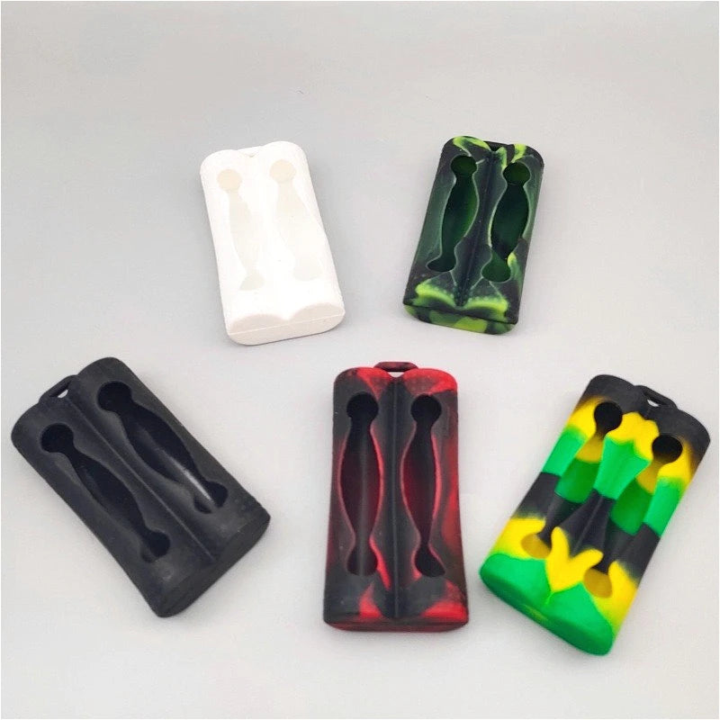 1PC 18650 Dual-Battery Silicone Sleeve, Storage & Decoration Anti-Slip Shockproof Protective Cover