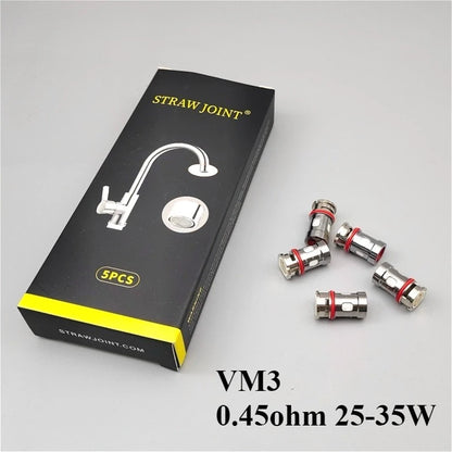 5pcs/box VM3 VM4 VM5 VM6 0.15ohm 0.02ohm 0.45ohm 0.6ohm Coils Head Machine Heater Core Faucet Joint Accessory