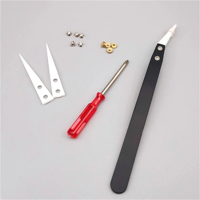 High-Temperature Resistant Smooth Stainless Steel Ceramic Tweezers - Household Pointed & Bent Tip Tool Set