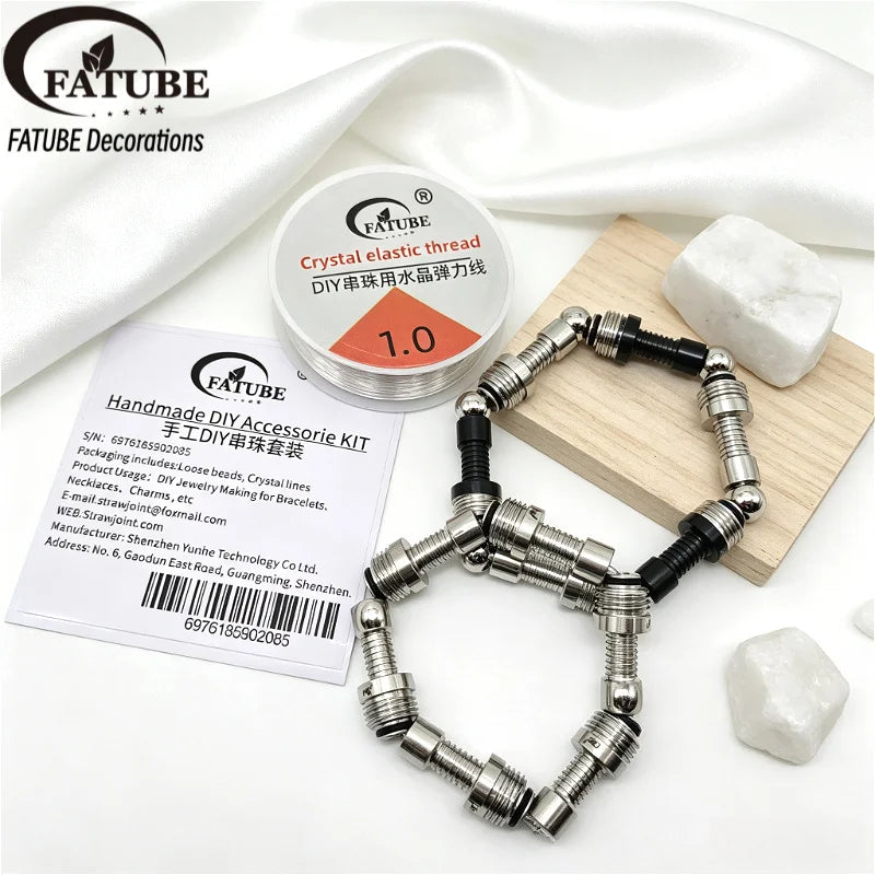 FTUBE Metal Spacer Beads Kit 1.0mm Crystal Elastic Thread DIY Bracelet Necklace Handmade Jewelry Loose Beads Charms Supplies