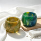 Honeycomb Marbled Resin Cylinder Sleeve Fat Tube Decorative Display Holder Round Resin Tube Accessories for Display Ornament