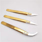 High-Temperature Resistant Smooth Stainless Steel Ceramic Tweezers - Household Pointed & Bent Tip Tool Set