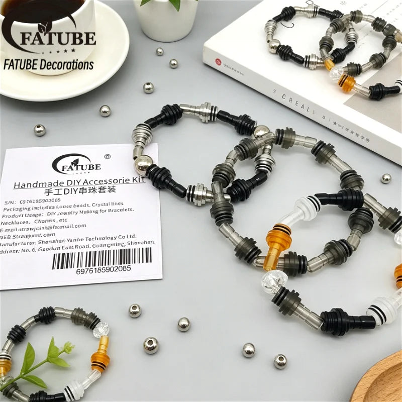 FATUBE Industrial Spacer Bead DIY Bracelet Making Kit Crystal Elastic Thread Handmade Jewelry Part for Wristband Necklace Charms
