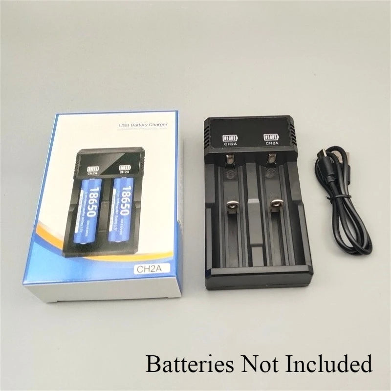 18650 Battery Charger USB Single/Dual/Four-Slot 3.7V Li-ion Universal Charger for Flashlights & Headlamps