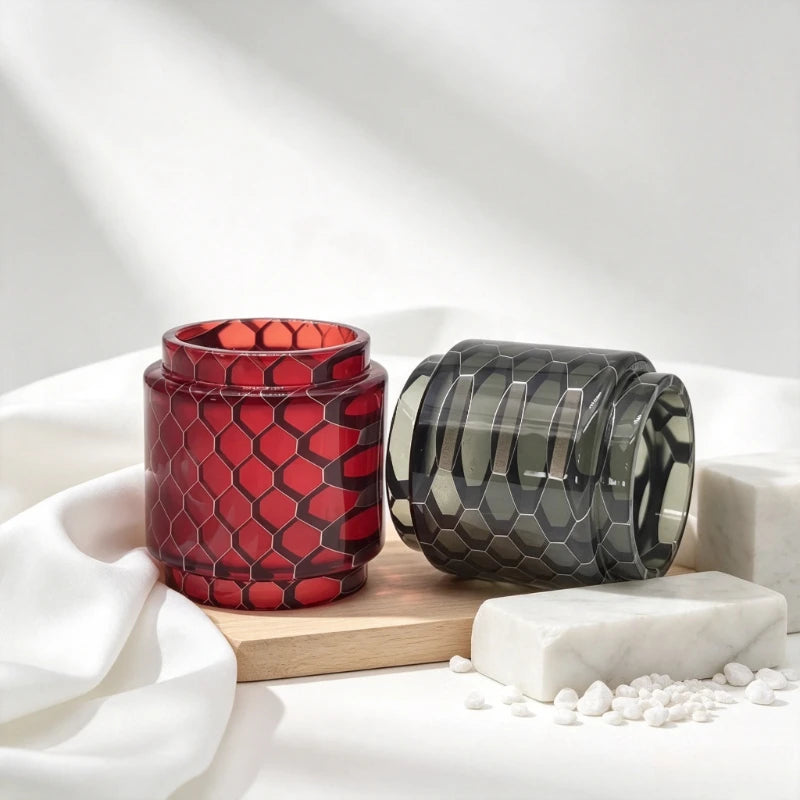 Honeycomb Marbled Resin Cylinder Sleeve Fat Tube Decorative Display Holder Round Resin Tube Accessories for Display Ornament