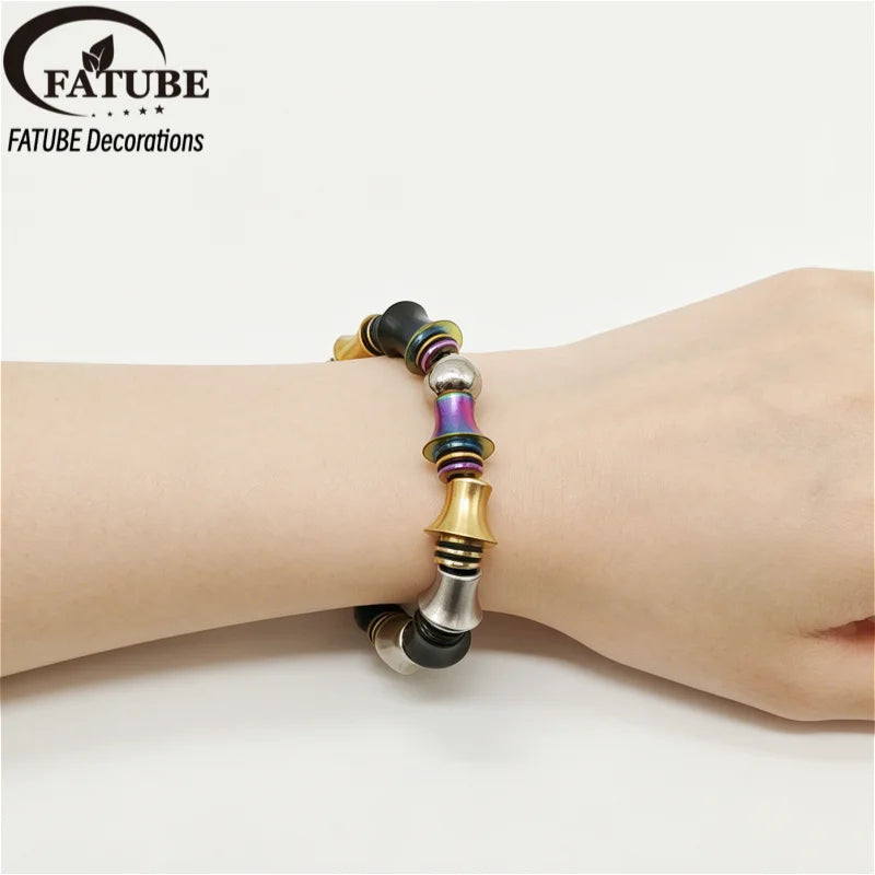 FATUBE Umbrella Shape Metal Plastic Spacer Beads Kit With Elastic Thread DIY Bracelet Necklace Handmade Jewelry Making Accessory