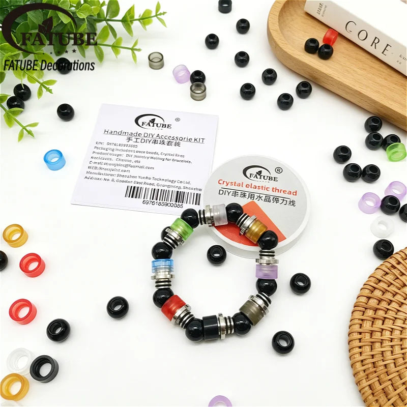 Multicolor Metal Acrylic Spacer Beads for DIY Bracelet Making Mixed Style Large Hole Loose Beads Accessories for Jewelry Making