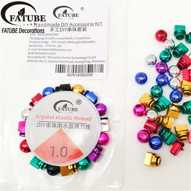 FATUBE Multicolor Irregular Aluminum Spacer Beads Metal Loose Beads DIY Bracelet Making Parts Handmade Steampunk Jewelry Part