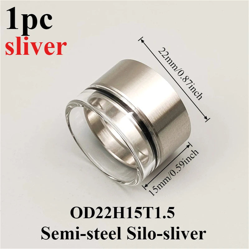 1PC Black Silver Multi-Size Semi-Steel Silo Straight Glass Tube Hardware Accessories