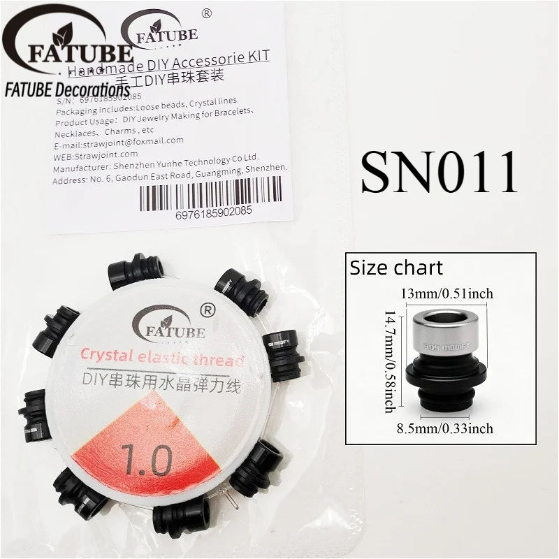 FATUBE Mixed Color Aluminum & Glossy Black Round Ball Spacer Loose Beads for DIY Bracelet Handmade Jewelry Making Parts