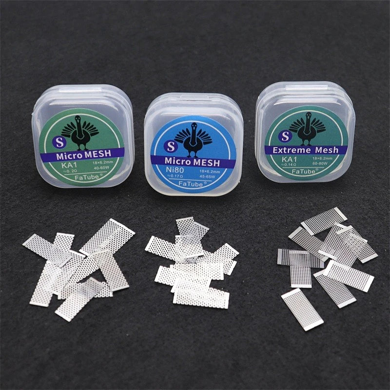 Etched KA1&Ni80 Mesh Coil-Staggered Rectangular/Square/Hexagonal Mesh Holes DIY Accessory 10pcs/box