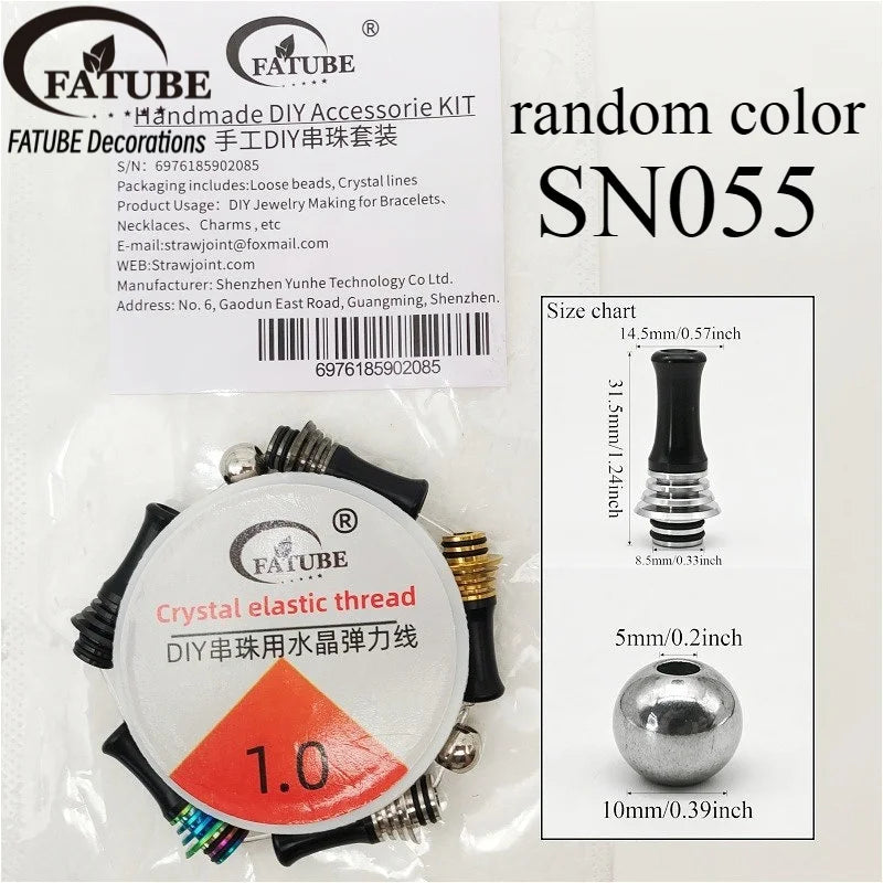 FATUBE DIY Jewelry Making Tube Beads Kit Metal Plastic Spacer Beads Elastic Thread for Bracelet Necklace Handmade Jewelry Parts
