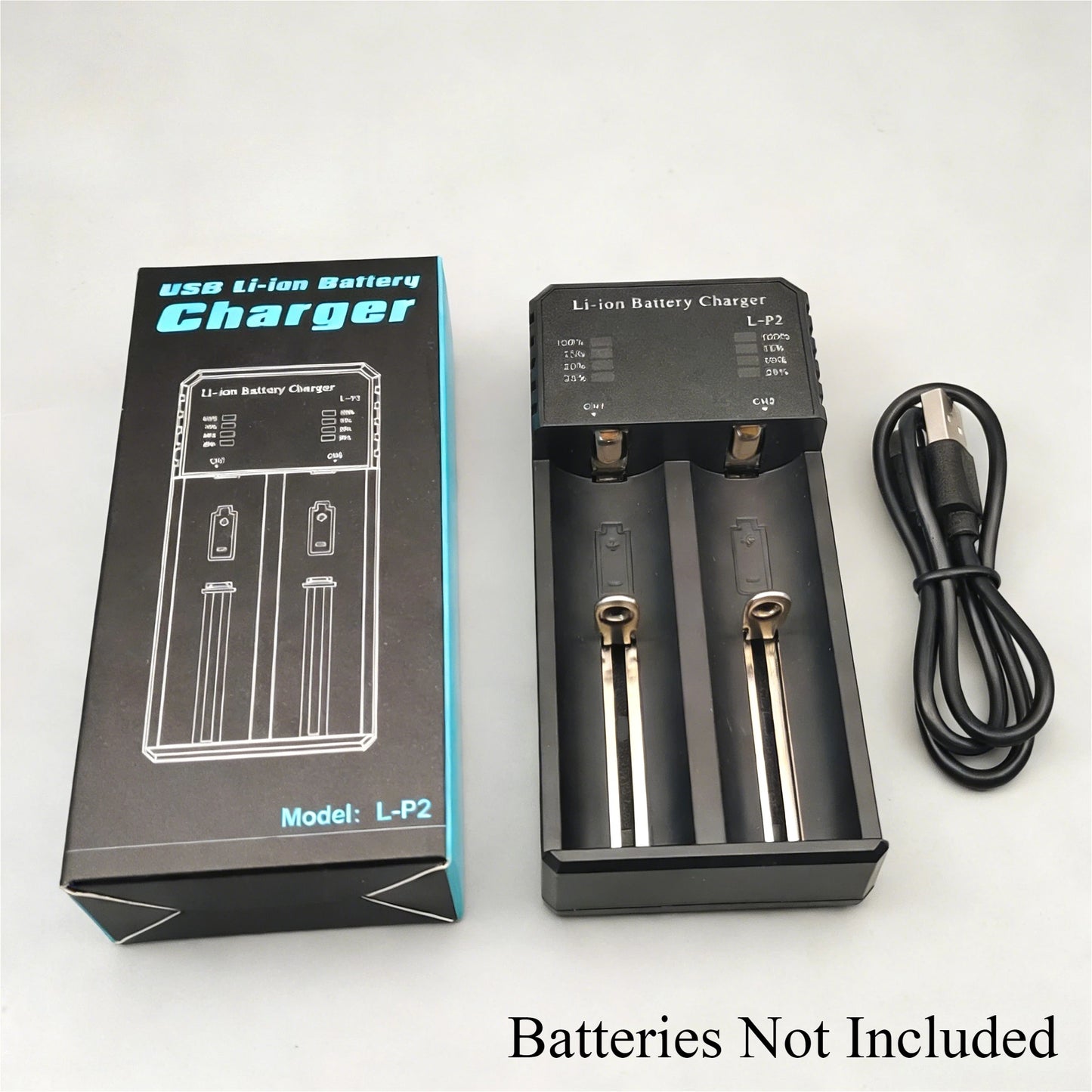 New Version 3.6V/3.7V Multi-Function Dual-Slot Lithium Battery Charger USB Type-C Port