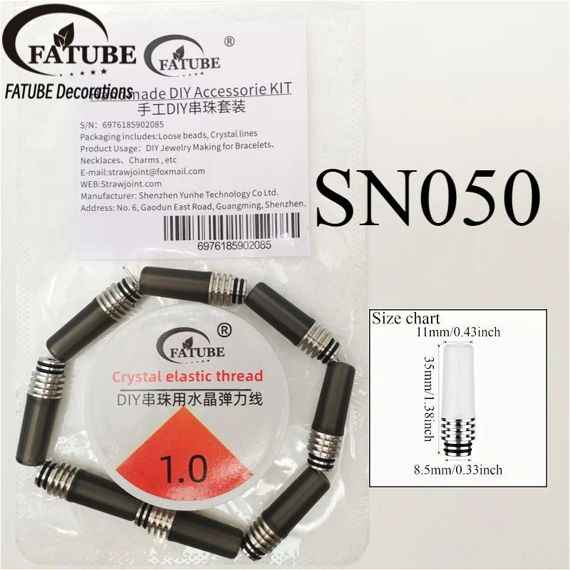 FATUBE DIY Bracelet Making Kit 1.0mm Crystal Elastic Thread Metal Plastic Spacer Beads Hand Handmade Bracelet Craft Accessories