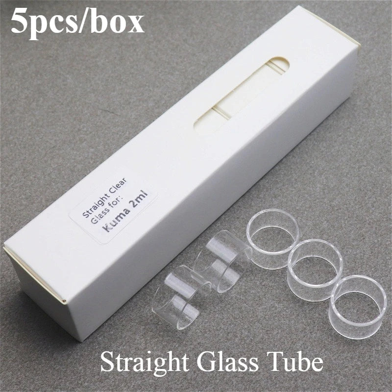 Clear Black Straight Bubble Glass Tube PCTG Glossy Knurling Tube for Kuma 2ml 4.5ml 6.5ml KUMA Combi Tank 2ml 4ml Accessory