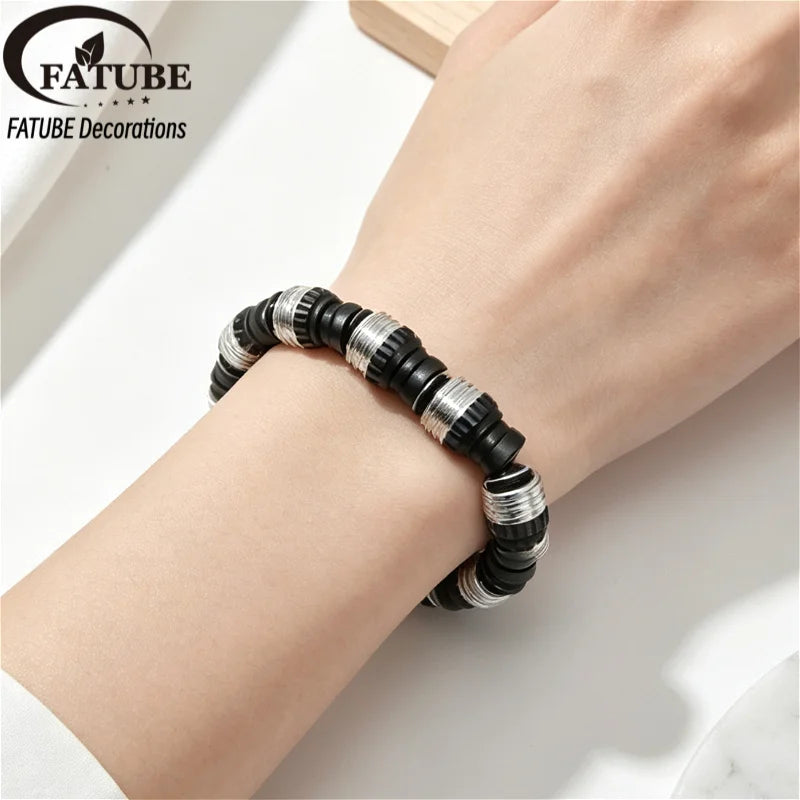 FATUBE Metal Spacer Beads DIY Bracelet Making Kit Crystal Elastic Thread Loose Beads for Handmade Jewelry Charms Craft Supplies