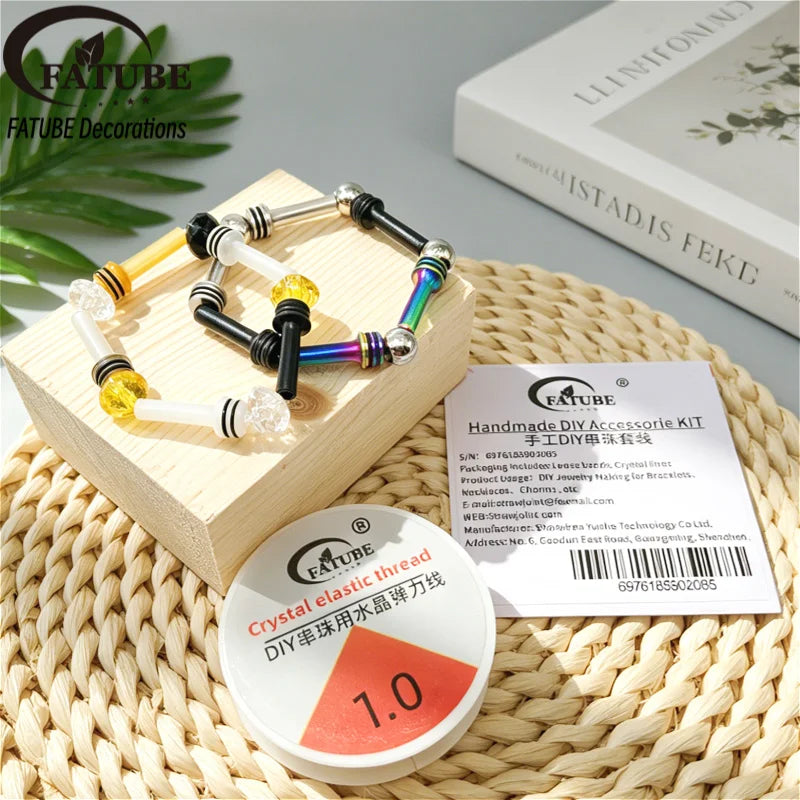 DIY Custom Jewelry Making Kit FATUBE Metal Plastic Spacer Beads Multi Color Loose Beads for Necklace With Crystal Elastic String