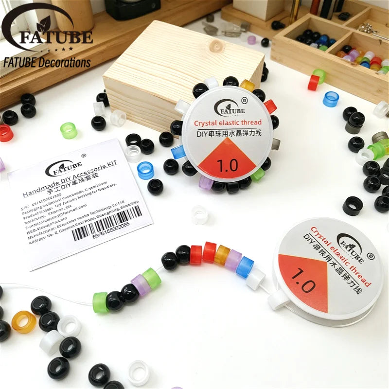 FATUBE 1SET Colorful Acrylic Loose Beads Spacer Beads for DIY Bracelet Making, Handmade Jewelry, Charms & Custom Gifts