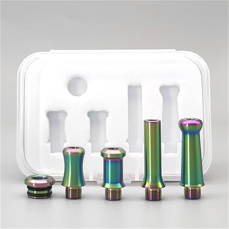 1Set 510 Drip Tip Kit Stainless Steel Plastic PEI POM Mouthpiece Connector