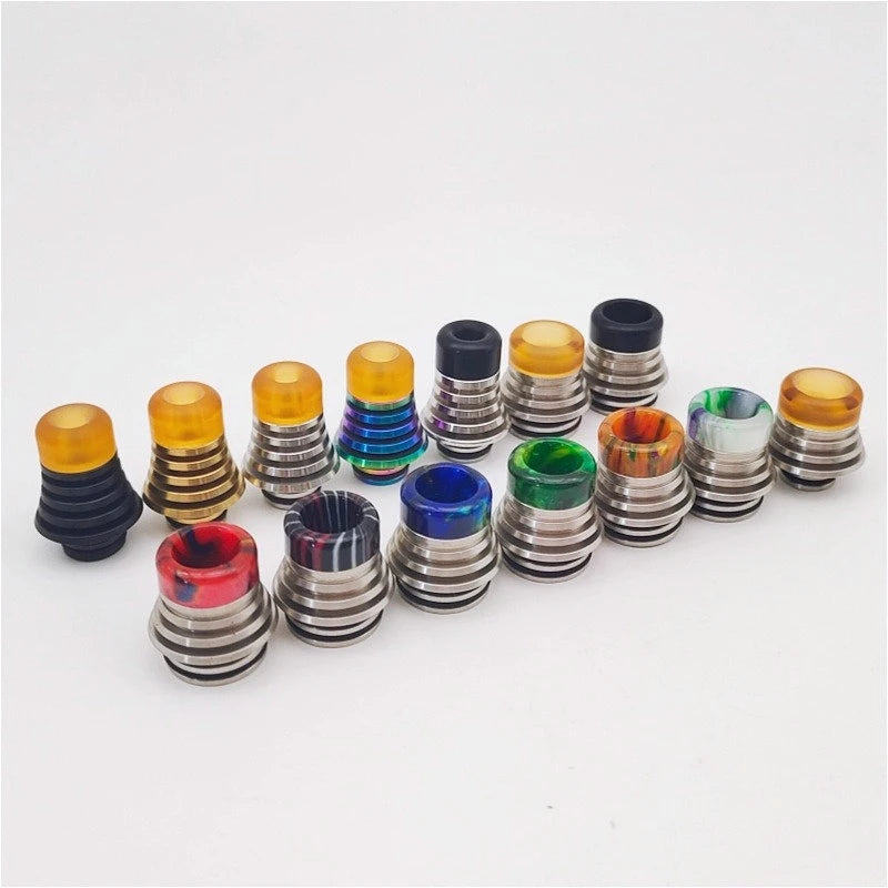 1PC 510 810 Drip Nozzle Tower Shaped Stainless Steel Resin PEI Straw Joint