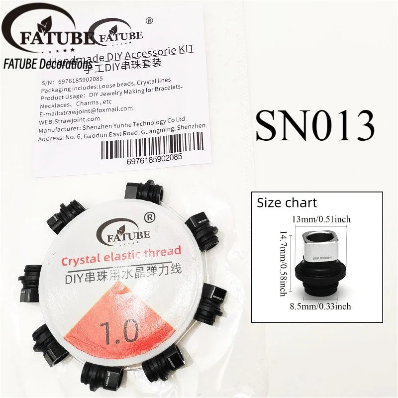 FATUBE Mixed Color Aluminum & Glossy Black Round Ball Spacer Loose Beads for DIY Bracelet Handmade Jewelry Making Parts