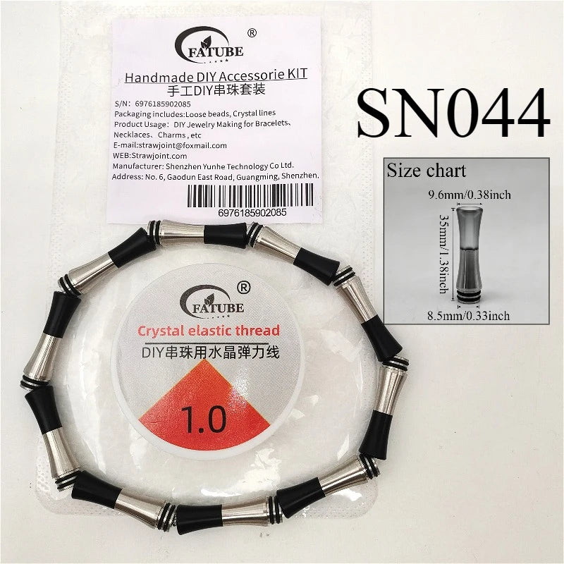 FATUBE Metal Plastic Tube Beads DIY Bracelet Making Kit with 1.0mm Crystal Elastic Thread Handmade Jewelry Spacer Beads Suppiles