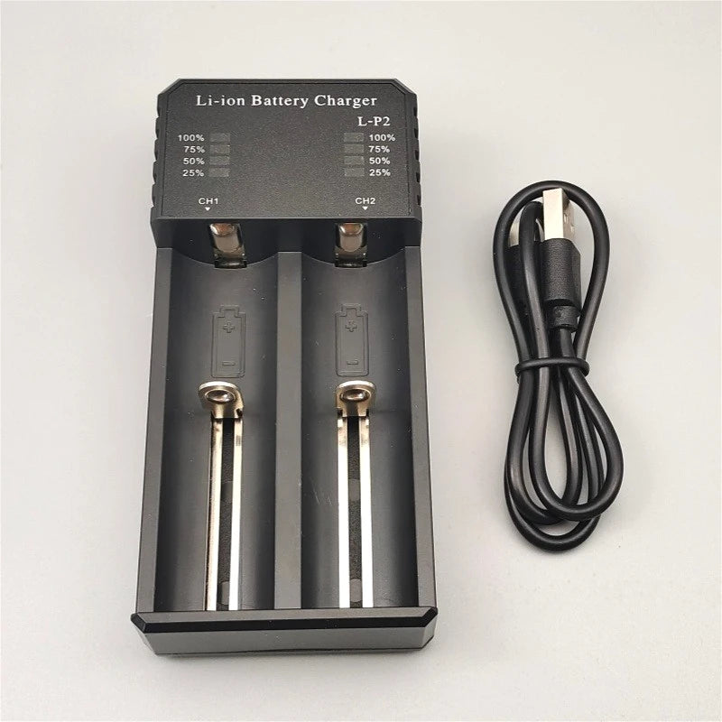 New Version 3.6V/3.7V Multi-Function Dual-Slot Lithium Battery Charger USB Type-C Port