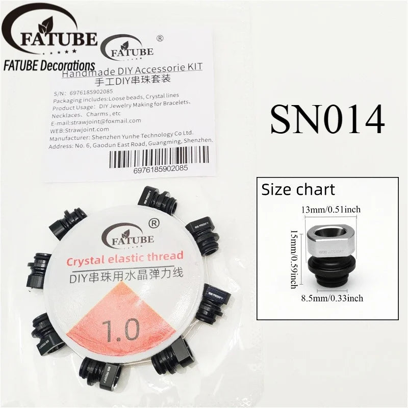 FATUBE Mixed Color Aluminum & Glossy Black Round Ball Spacer Loose Beads for DIY Bracelet Handmade Jewelry Making Parts