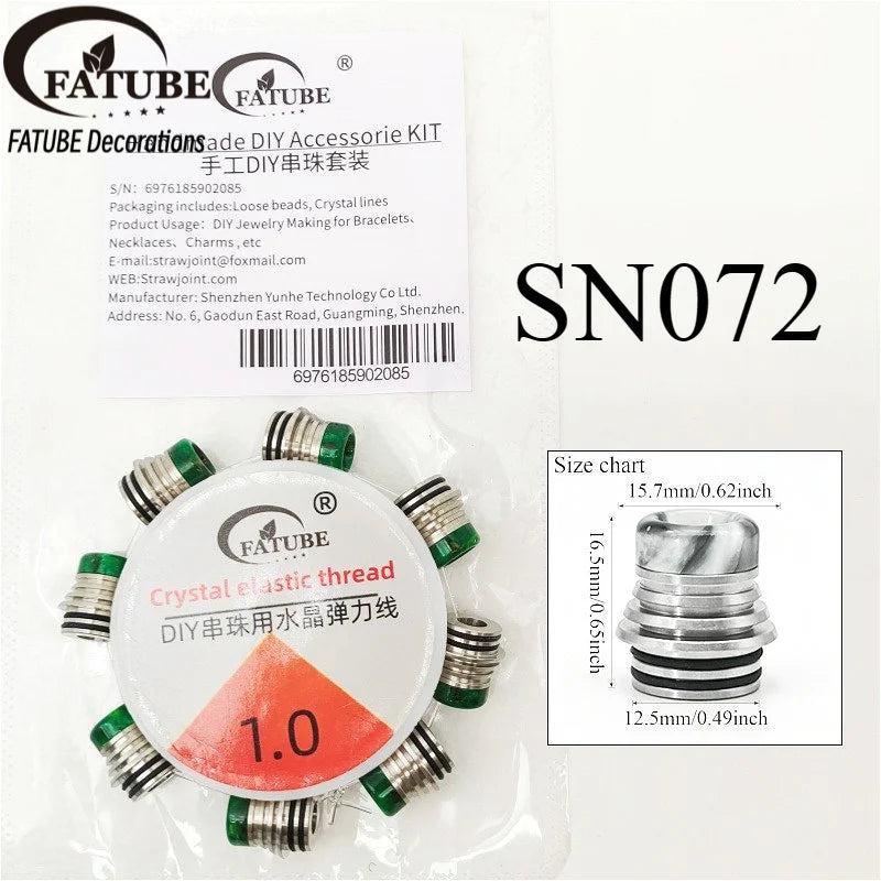 FATUBE Metal Resin Spacer Beads DIY Bracelet Jewelry Making Kit with 1.0mm Crystal Elastic Thread