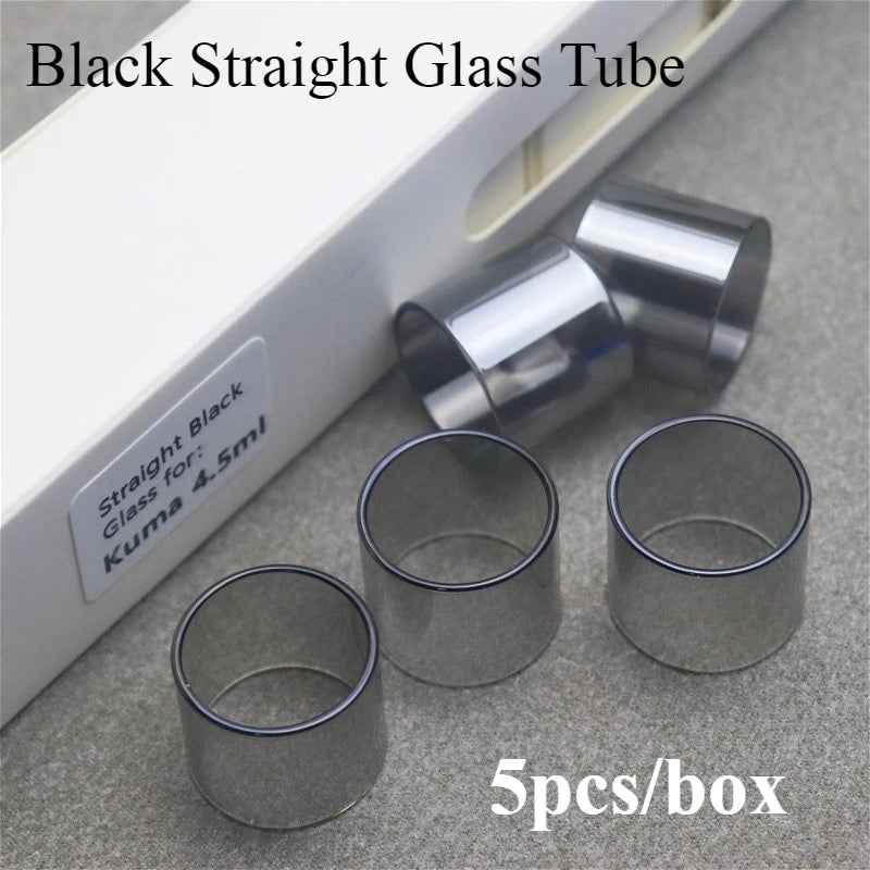 Clear Black Straight Bubble Glass Tube PCTG Glossy Knurling Tube for Kuma 2ml 4.5ml 6.5ml KUMA Combi Tank 2ml 4ml Accessory