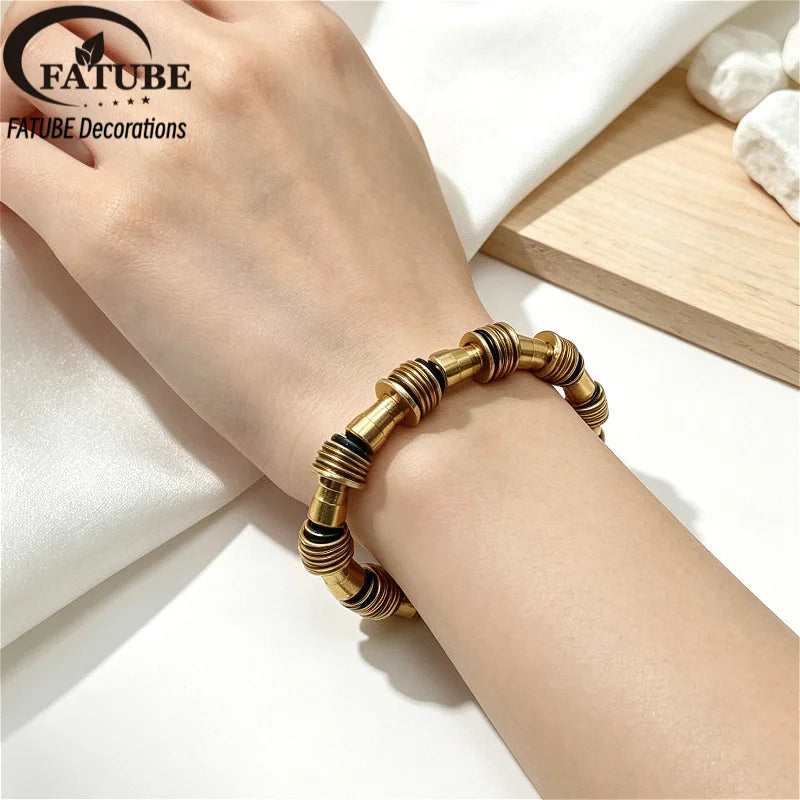 FATUBE Metal Spacer Beads Screw Tube Beads DIY Bracelet Necklace Making Accessories Jewelry Loose Beads for Handmade Craft
