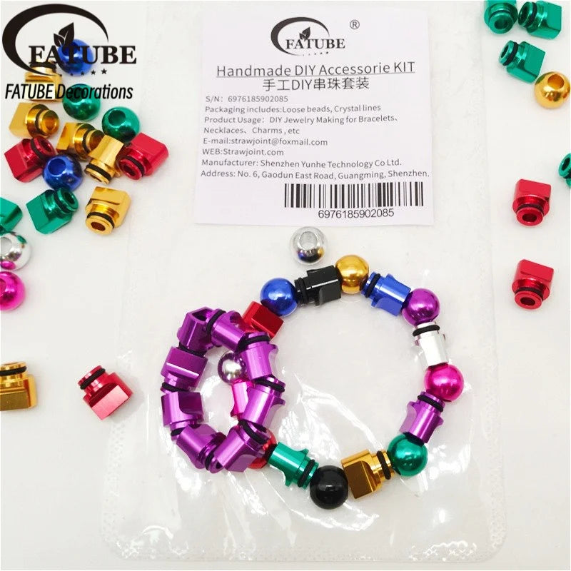 FATUBE Multicolor Irregular Aluminum Spacer Beads Metal Loose Beads DIY Bracelet Making Parts Handmade Steampunk Jewelry Part