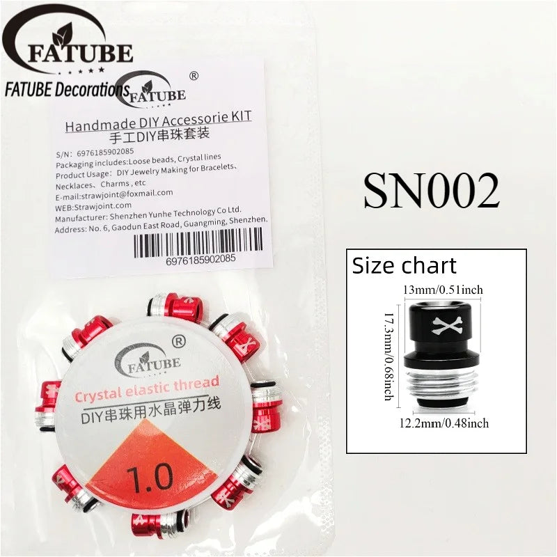 FATUBE Multicolor Large Hole Aluminum Spacer Beads Kit With Crystal Elastic Thread DIY Bracelet Necklace Jewelry Making Parts