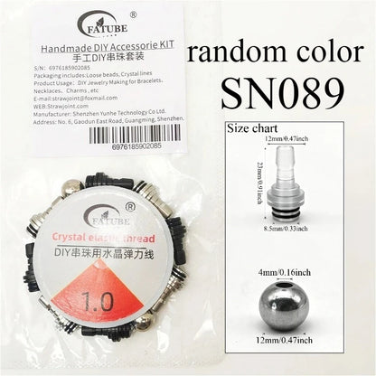 FATUBE Industrial Spacer Bead DIY Bracelet Making Kit Crystal Elastic Thread Handmade Jewelry Part for Wristband Necklace Charms
