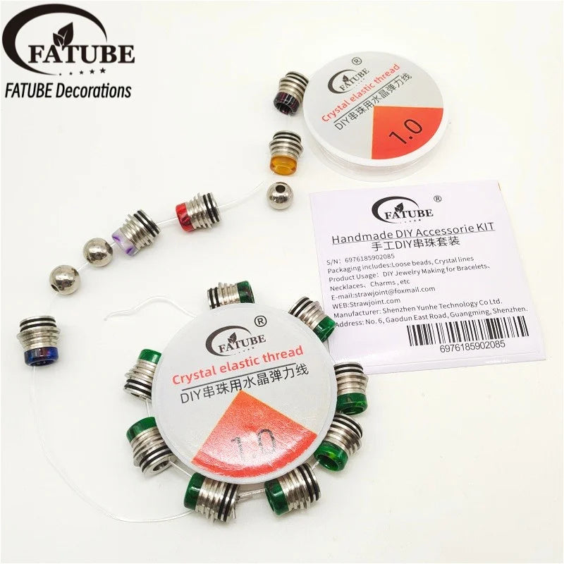 FATUBE Metal Resin Spacer Beads DIY Bracelet Jewelry Making Kit with 1.0mm Crystal Elastic Thread