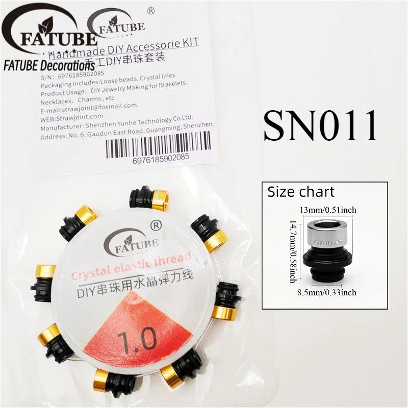 FATUBE Mixed Color Aluminum & Glossy Black Round Ball Spacer Loose Beads for DIY Bracelet Handmade Jewelry Making Parts