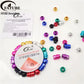 FATUBE Multicolor Large Hole Aluminum Spacer Bead Crystal Elastic Thread DIY Handmade Bracelet Necklace Jewelry Making Parts Set
