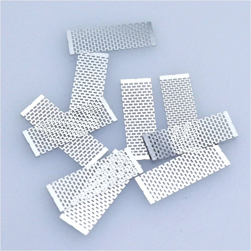 Etched KA1&Ni80 Mesh Coil-Staggered Rectangular/Square/Hexagonal Mesh Holes DIY Accessory 10pcs/box