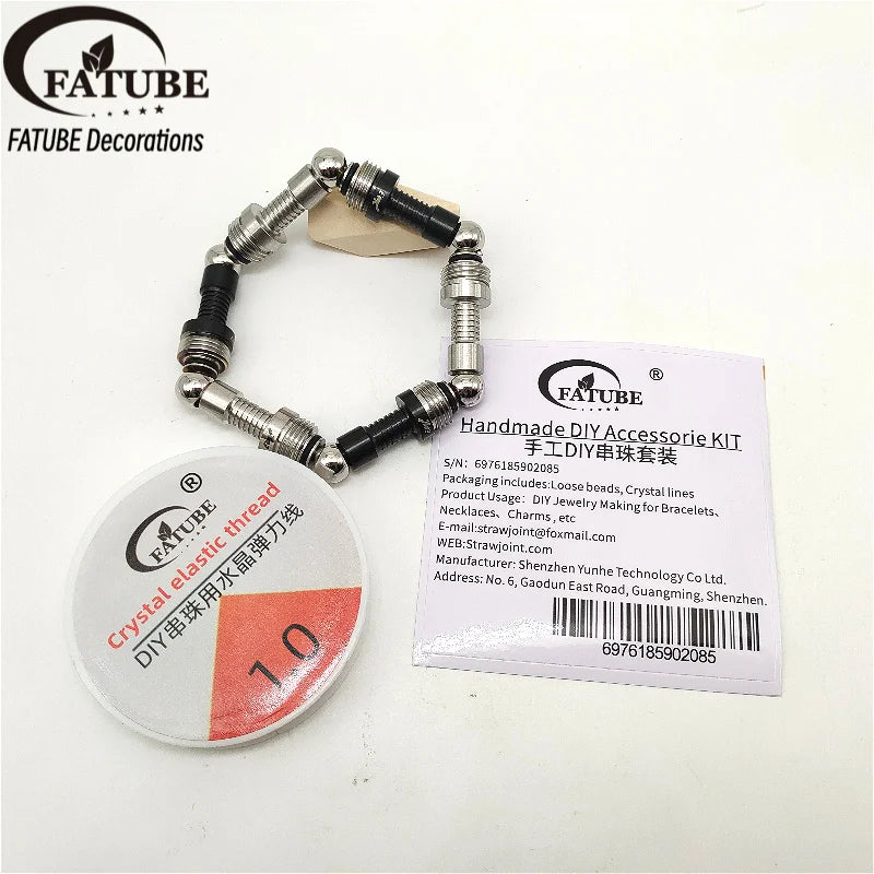 FTUBE Metal Spacer Beads Kit 1.0mm Crystal Elastic Thread DIY Bracelet Necklace Handmade Jewelry Loose Beads Charms Supplies