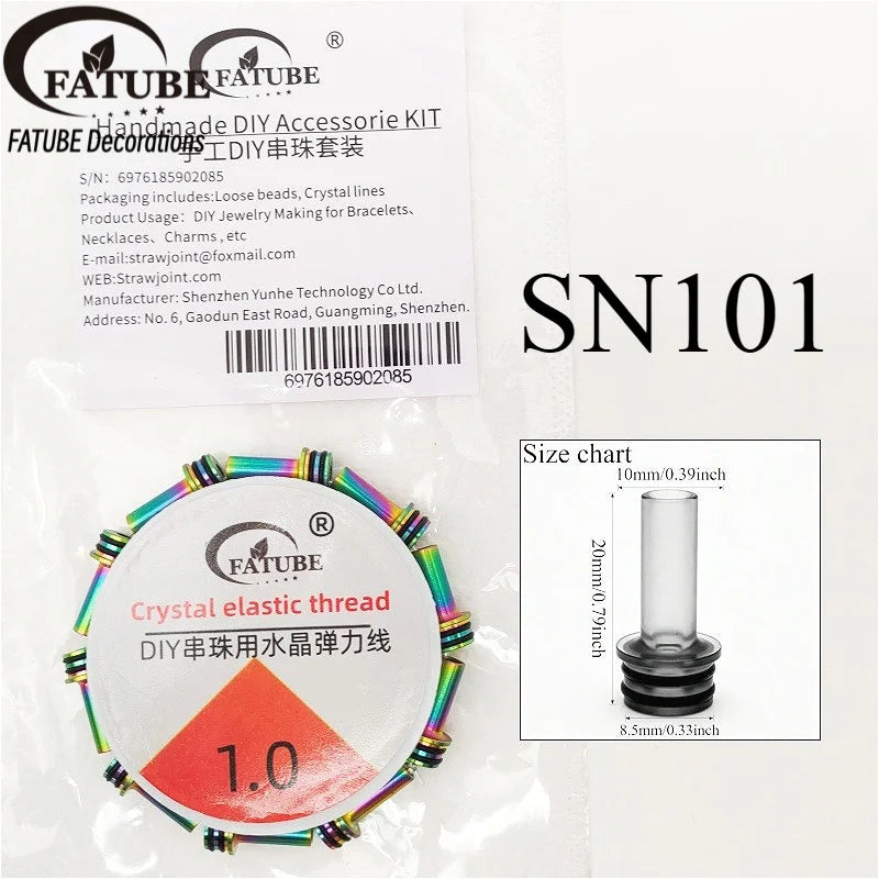 FATUBE Tube Spacer Beads Metal Plastic Loose Beads Multi Color DIY Handmade Bracelet Jewelry Making Kit With Elastic Thread