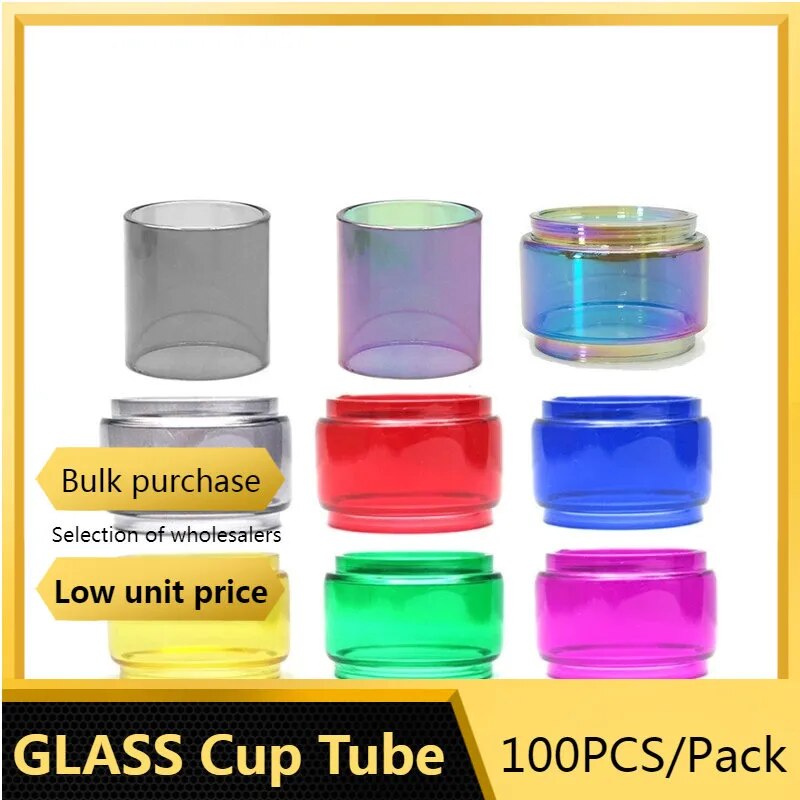 100PCS Semirainbow Half Straight Rainbow Bubble Glass Tube Customization Remark Model or Size(OD ID T H) ABCD