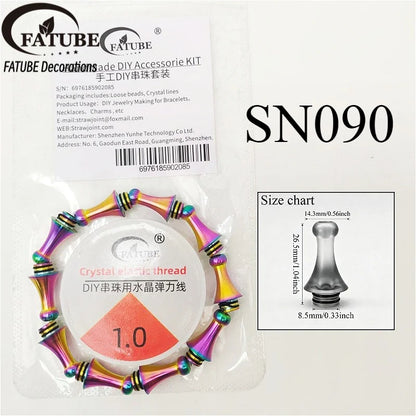 FATUBE Handmade DIY Accessorie Kit Spacer Beads Metal Plastic Loose Beads with Elastic Thread for Bracelets Necklaces Making