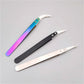 High-Temperature Resistant Smooth Stainless Steel Ceramic Tweezers - Household Pointed & Bent Tip Tool Set