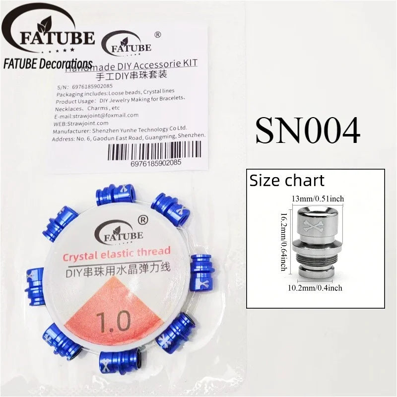 FATUBE Multicolor Large Hole Aluminum Spacer Bead Crystal Elastic Thread DIY Handmade Bracelet Necklace Jewelry Making Parts Set