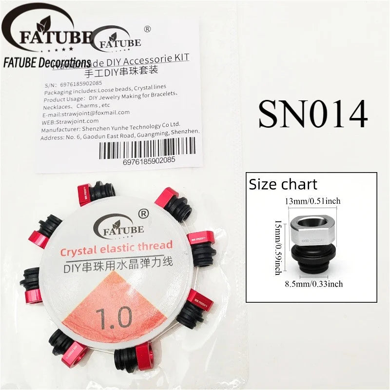 FATUBE Mixed Color Aluminum & Glossy Black Round Ball Spacer Loose Beads for DIY Bracelet Handmade Jewelry Making Parts