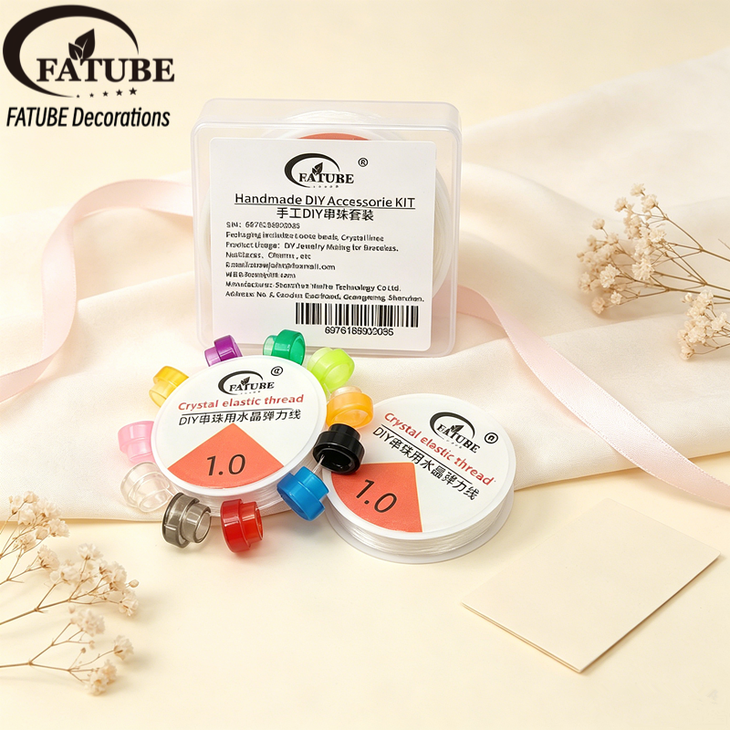 FATUBE handmade DIY bracelet accessories - resin material beads + bracelet-compatible crystal elastic thread.