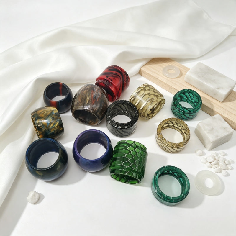 Honeycomb Marbled Resin Cylinder Sleeve Fat Tube Decorative Display Holder Round Resin Tube Accessories for Display Ornament