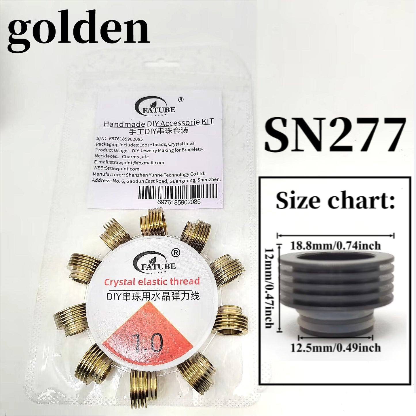 DIY Jewelry Making Loose Beads FATUBE Metal Stainless Steel Beads Kit with 1.0mm Crystal Elastic String for Handmade Bracelets Necklaces