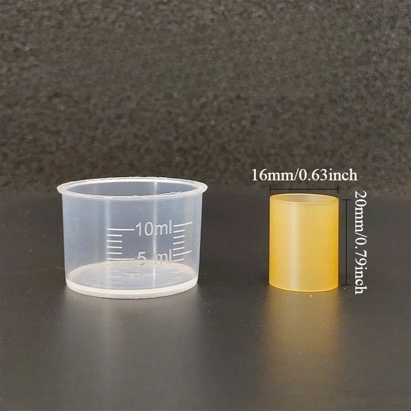 High-Temp Plastic Knurling Glossy Straight Tube Measuring Cups for Precise measurement of small-dose liquids